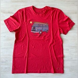 Life is Good “Outlook Mostly Sunny” Red Short-Sleeve T-Shirt